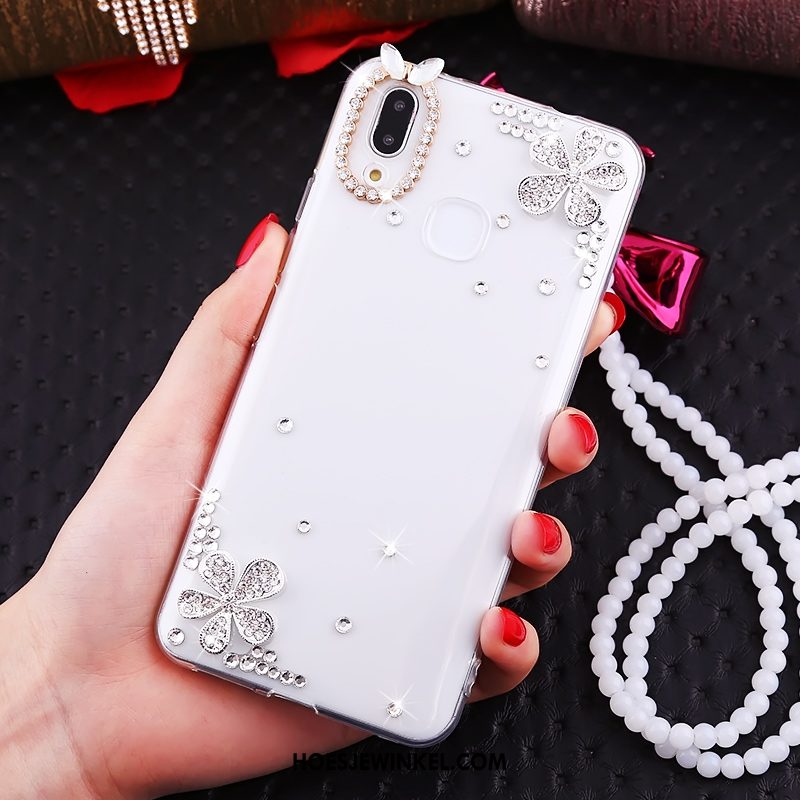 Huawei Nova 3i Hoesje Wit Met Strass Zacht, Huawei Nova 3i Hoesje Trend All Inclusive