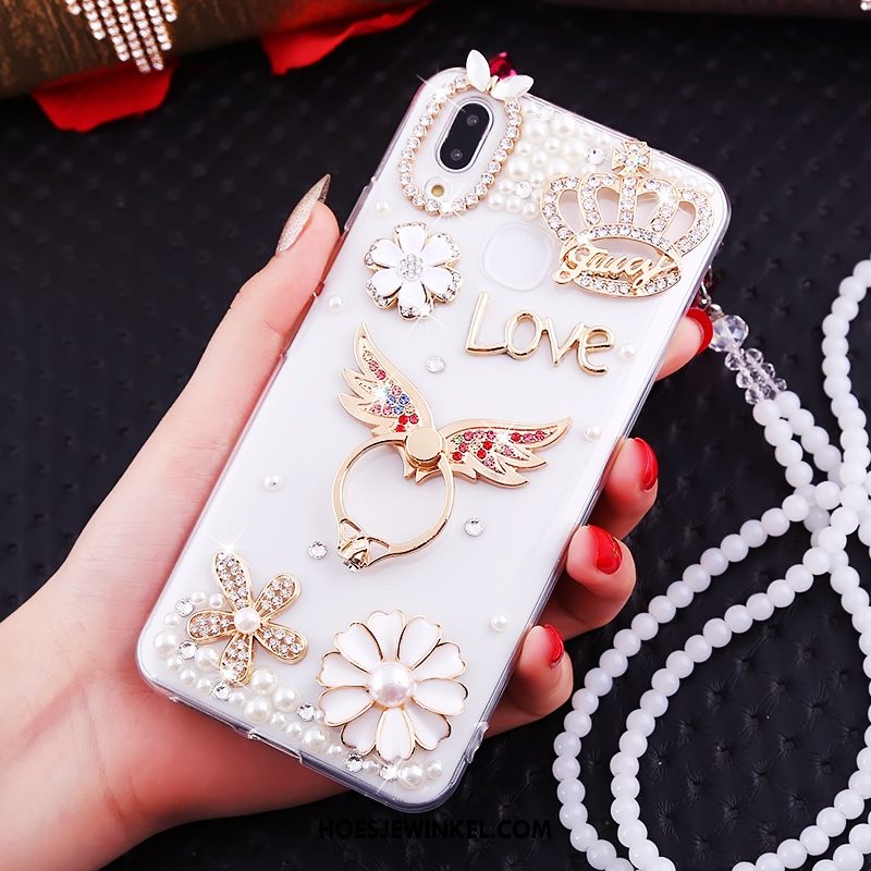 Huawei Nova 3i Hoesje Wit Met Strass Zacht, Huawei Nova 3i Hoesje Trend All Inclusive