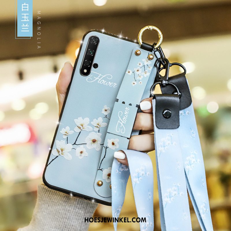 Huawei Nova 5t Hoesje Blauw Schrobben Mobiele Telefoon, Huawei Nova 5t Hoesje Trendy Merk Scheppend