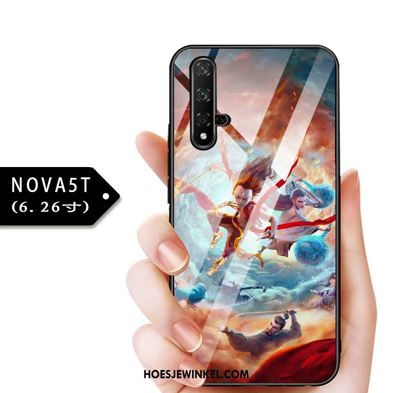 Huawei Nova 5t Hoesje Glas Kind Blauw, Huawei Nova 5t Hoesje Anti-fall Bescherming