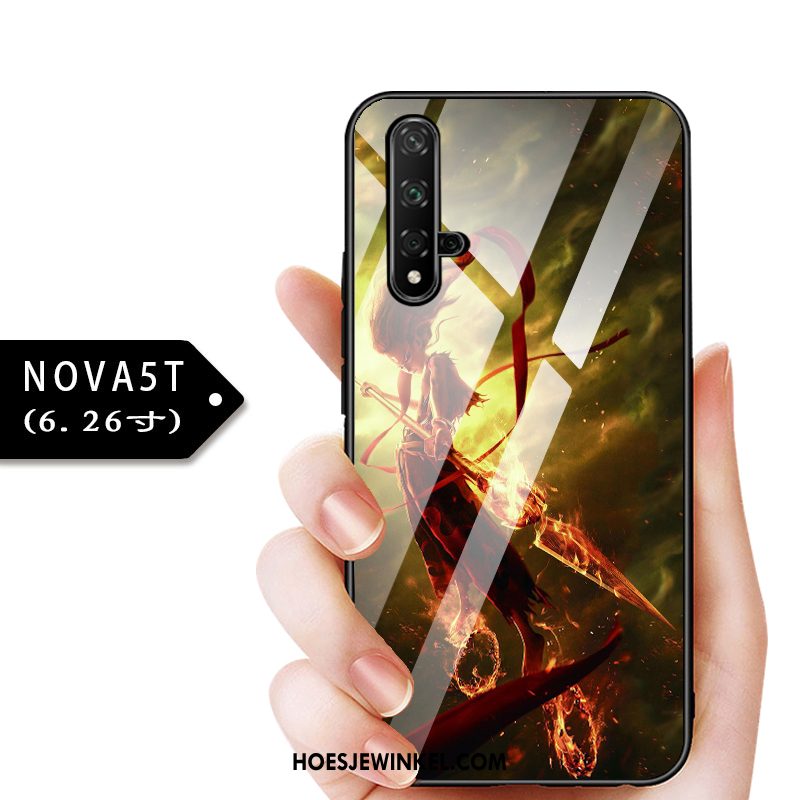 Huawei Nova 5t Hoesje Glas Kind Blauw, Huawei Nova 5t Hoesje Anti-fall Bescherming