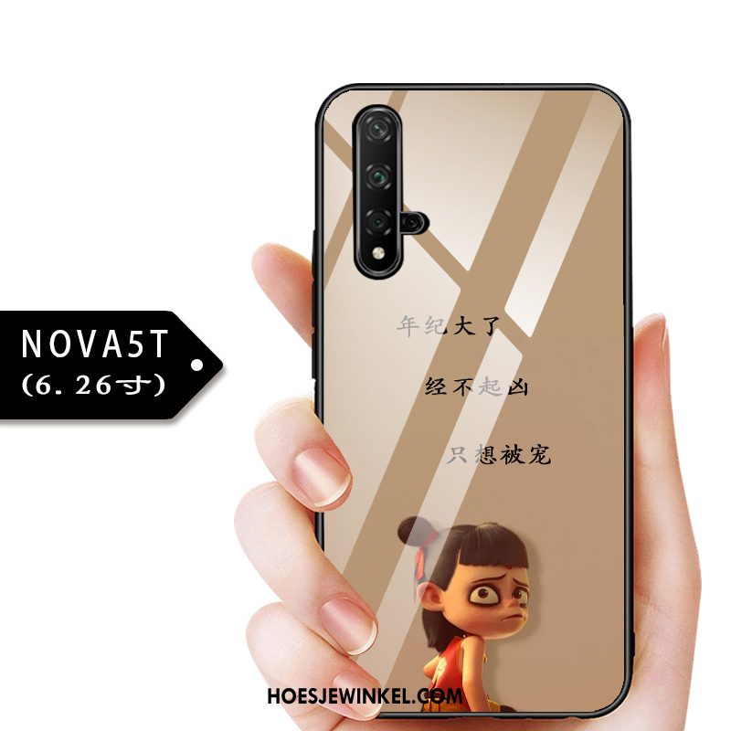 Huawei Nova 5t Hoesje Glas Kind Blauw, Huawei Nova 5t Hoesje Anti-fall Bescherming