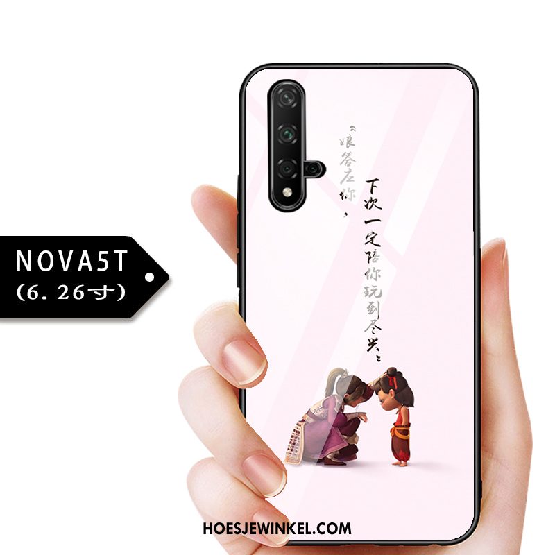 Huawei Nova 5t Hoesje Glas Kind Blauw, Huawei Nova 5t Hoesje Anti-fall Bescherming