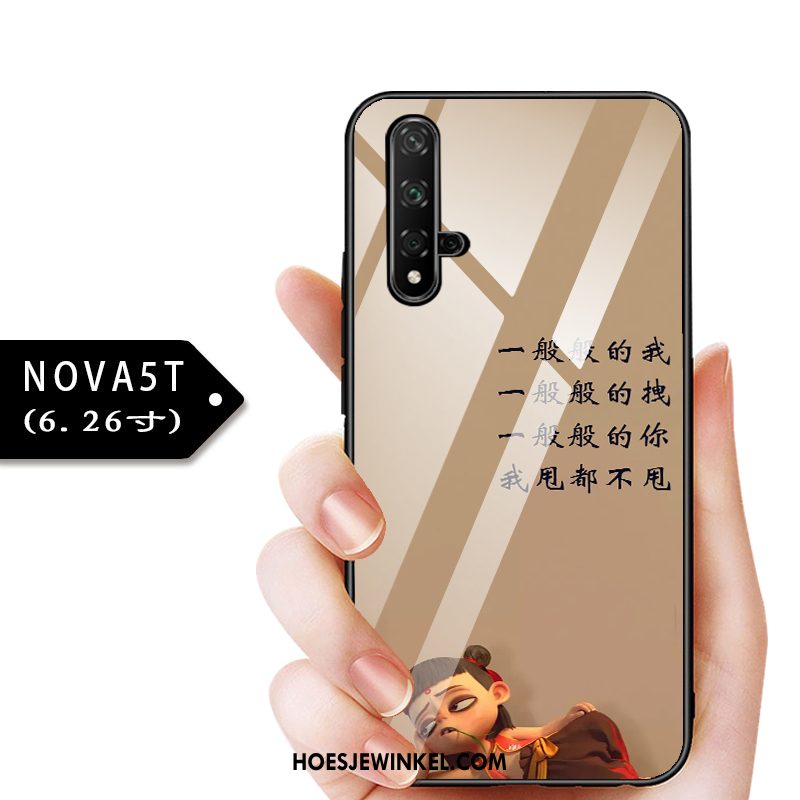 Huawei Nova 5t Hoesje Glas Kind Blauw, Huawei Nova 5t Hoesje Anti-fall Bescherming