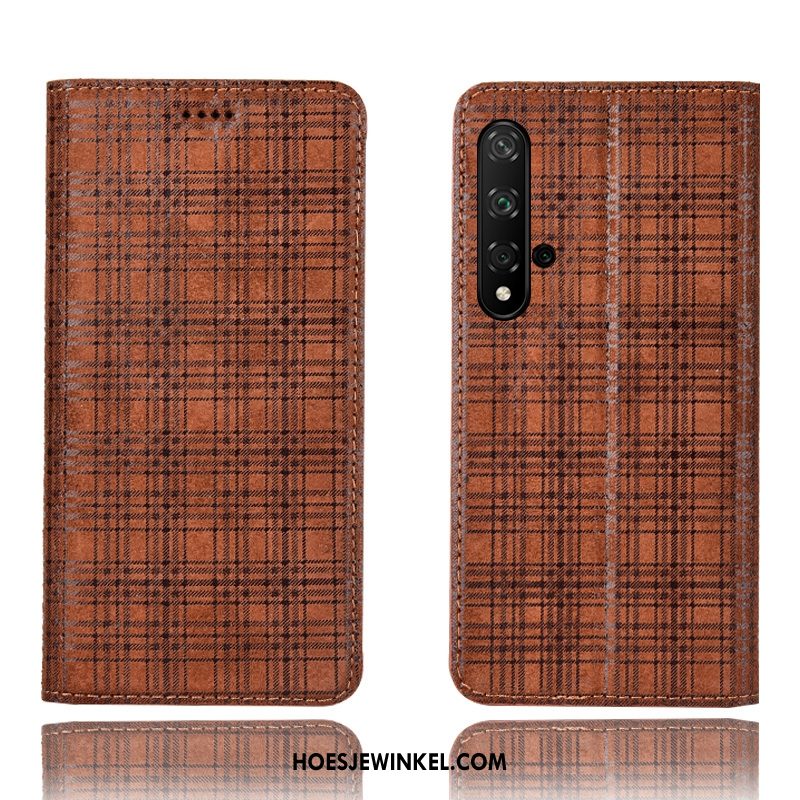 Huawei Nova 5t Hoesje Hoes Anti-fall Mobiele Telefoon, Huawei Nova 5t Hoesje Fluweel Geruit