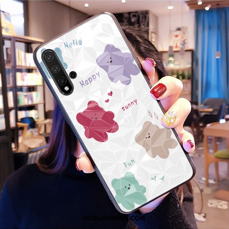 Huawei Nova 5t Hoesje Net Red Patroon Roze, Huawei Nova 5t Hoesje Mobiele Telefoon Ruit