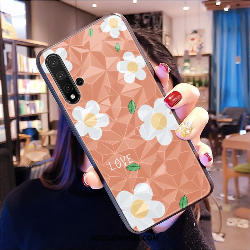 Huawei Nova 5t Hoesje Net Red Patroon Roze, Huawei Nova 5t Hoesje Mobiele Telefoon Ruit