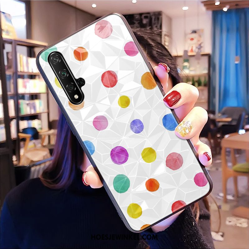 Huawei Nova 5t Hoesje Ruit Mobiele Telefoon Groen, Huawei Nova 5t Hoesje Driedimensionaal Patroon