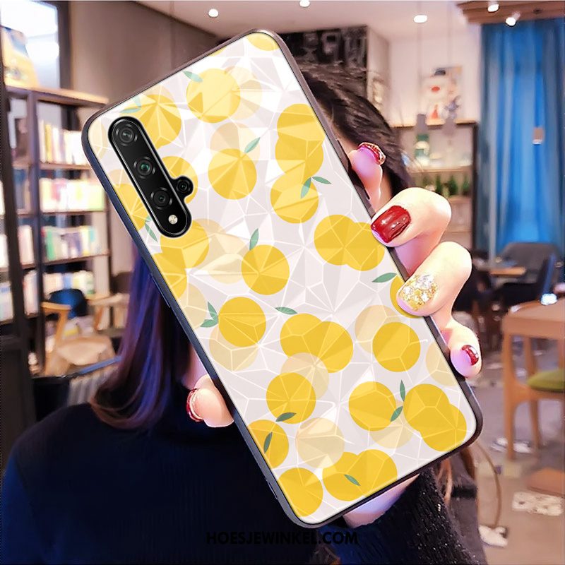 Huawei Nova 5t Hoesje Ruit Mobiele Telefoon Groen, Huawei Nova 5t Hoesje Driedimensionaal Patroon