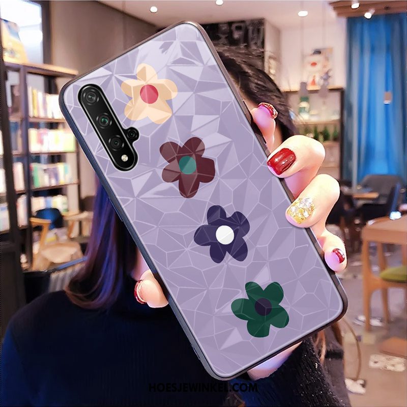 Huawei Nova 5t Hoesje Ruit Mobiele Telefoon Groen, Huawei Nova 5t Hoesje Driedimensionaal Patroon