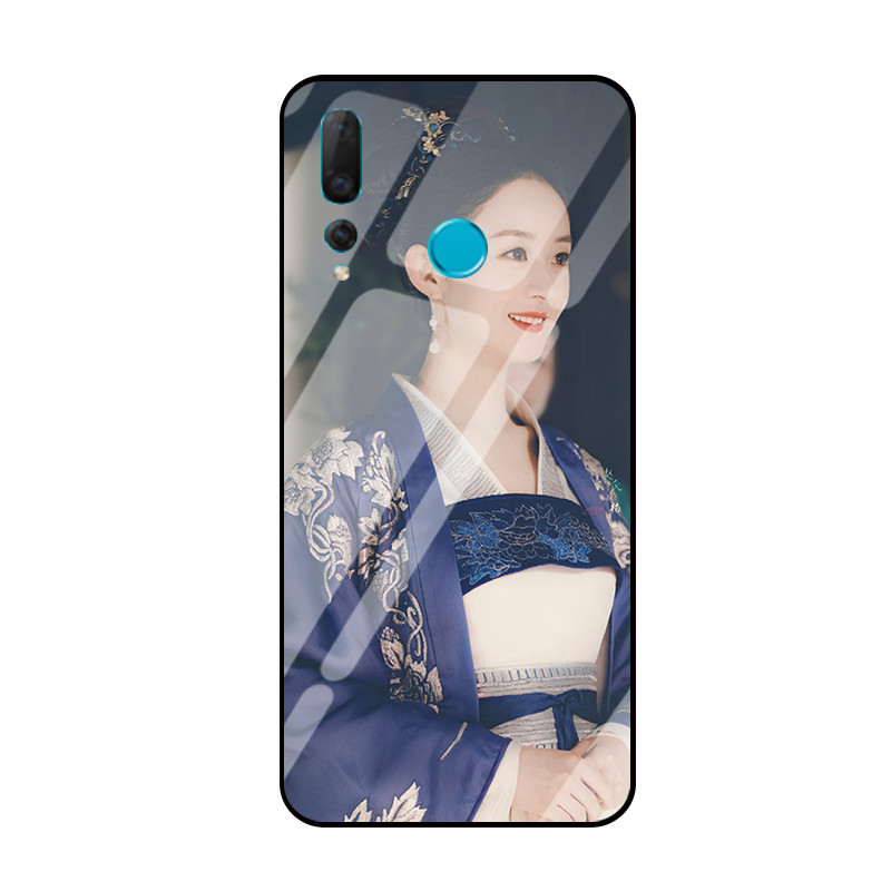 Huawei P Smart+ 2019 Hoesje Anti-fall Mobiele Telefoon Blauw, Huawei P Smart+ 2019 Hoesje Spiegel Gehard Glas