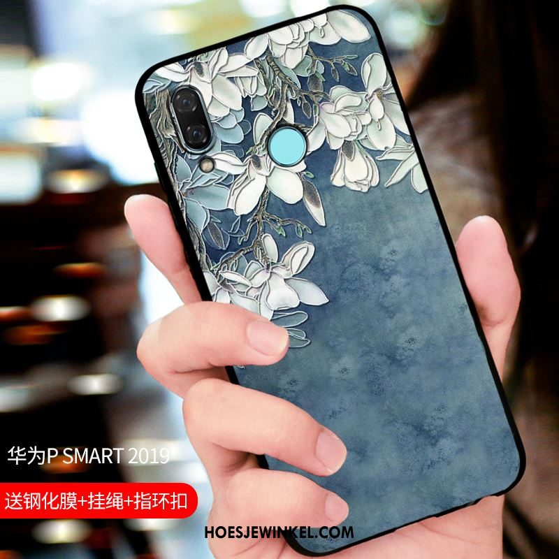 Huawei P Smart 2019 Hoesje Blauw Pas Mobiele Telefoon, Huawei P Smart 2019 Hoesje Bescherming Schrobben