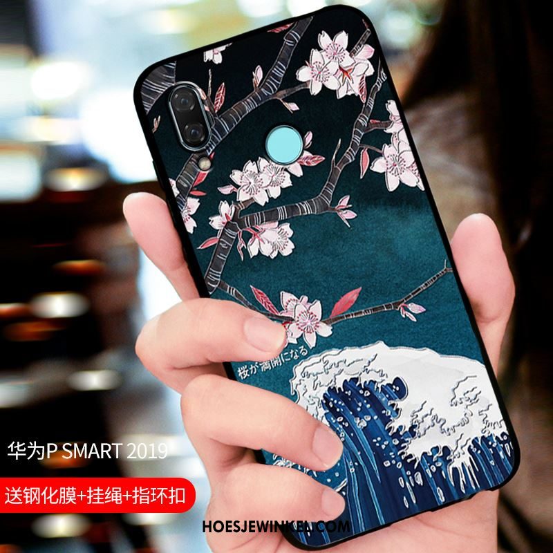 Huawei P Smart 2019 Hoesje Blauw Pas Mobiele Telefoon, Huawei P Smart 2019 Hoesje Bescherming Schrobben