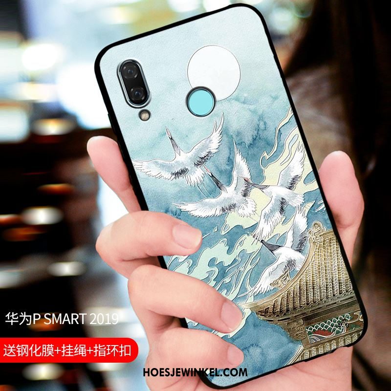 Huawei P Smart 2019 Hoesje Blauw Pas Mobiele Telefoon, Huawei P Smart 2019 Hoesje Bescherming Schrobben