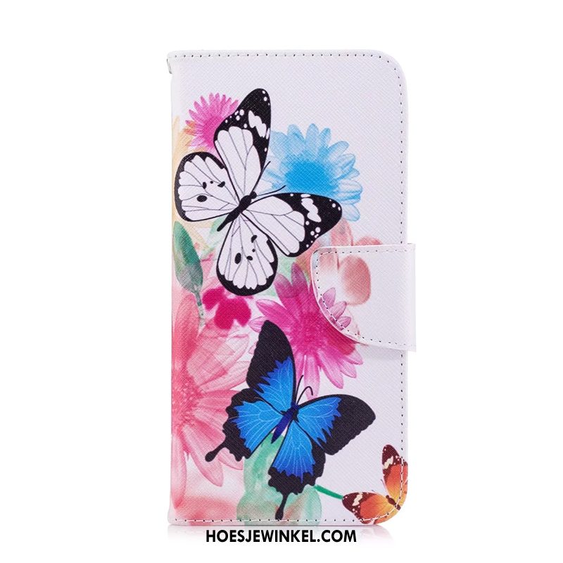 Huawei P Smart 2019 Hoesje Folio Hoes Kleur, Huawei P Smart 2019 Hoesje Geschilderd Leren Etui