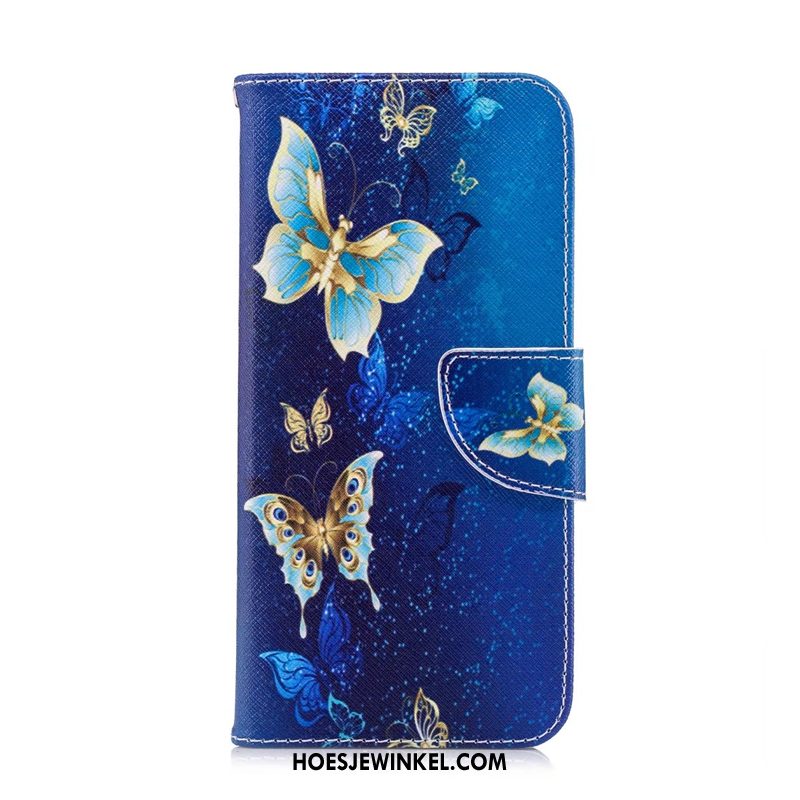 Huawei P Smart 2019 Hoesje Folio Hoes Kleur, Huawei P Smart 2019 Hoesje Geschilderd Leren Etui