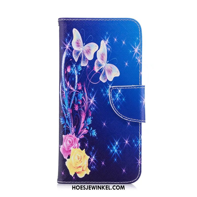 Huawei P Smart 2019 Hoesje Folio Hoes Kleur, Huawei P Smart 2019 Hoesje Geschilderd Leren Etui