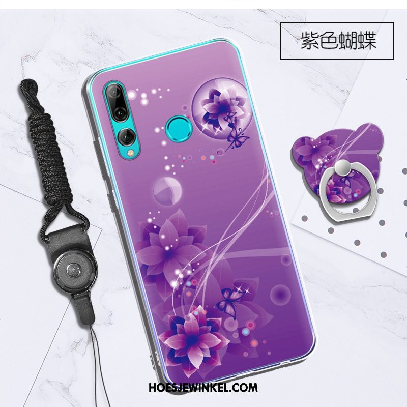 Huawei P Smart+ 2019 Hoesje Hanger Zacht Trend, Huawei P Smart+ 2019 Hoesje Ondersteuning Wit