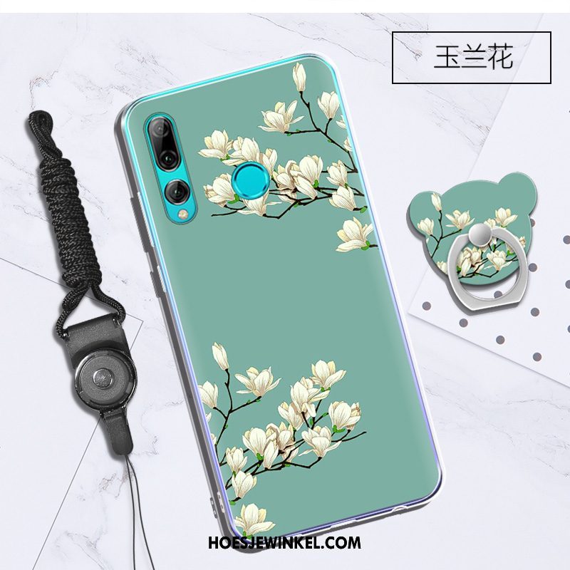 Huawei P Smart+ 2019 Hoesje Hanger Zacht Trend, Huawei P Smart+ 2019 Hoesje Ondersteuning Wit