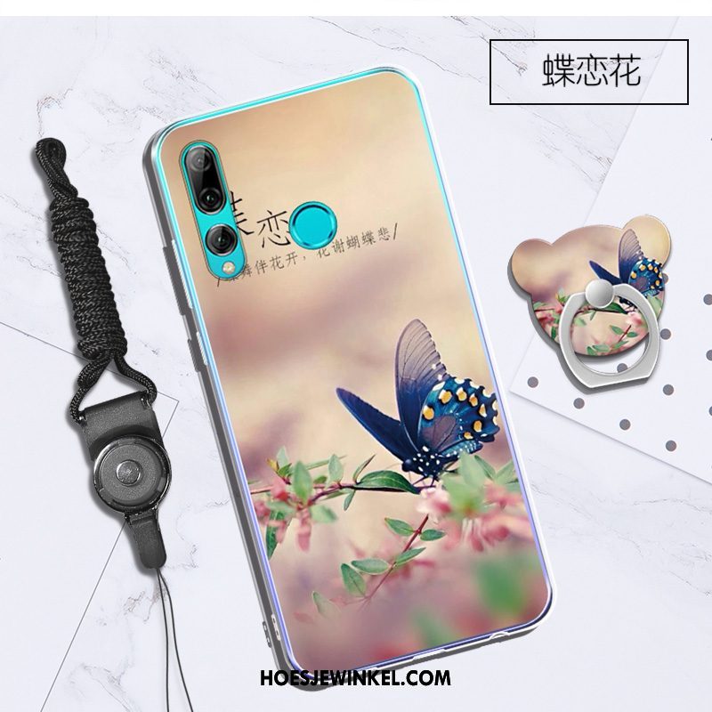 Huawei P Smart+ 2019 Hoesje Hanger Zacht Trend, Huawei P Smart+ 2019 Hoesje Ondersteuning Wit