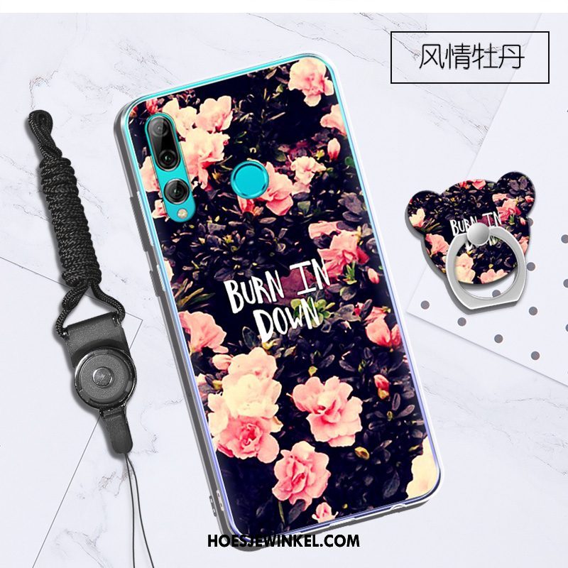 Huawei P Smart+ 2019 Hoesje Hanger Zacht Trend, Huawei P Smart+ 2019 Hoesje Ondersteuning Wit