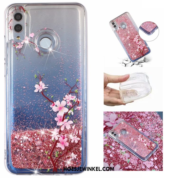 Huawei P Smart 2019 Hoesje Hoes Vloeistof Drijfzand, Huawei P Smart 2019 Hoesje Blauw Mobiele Telefoon