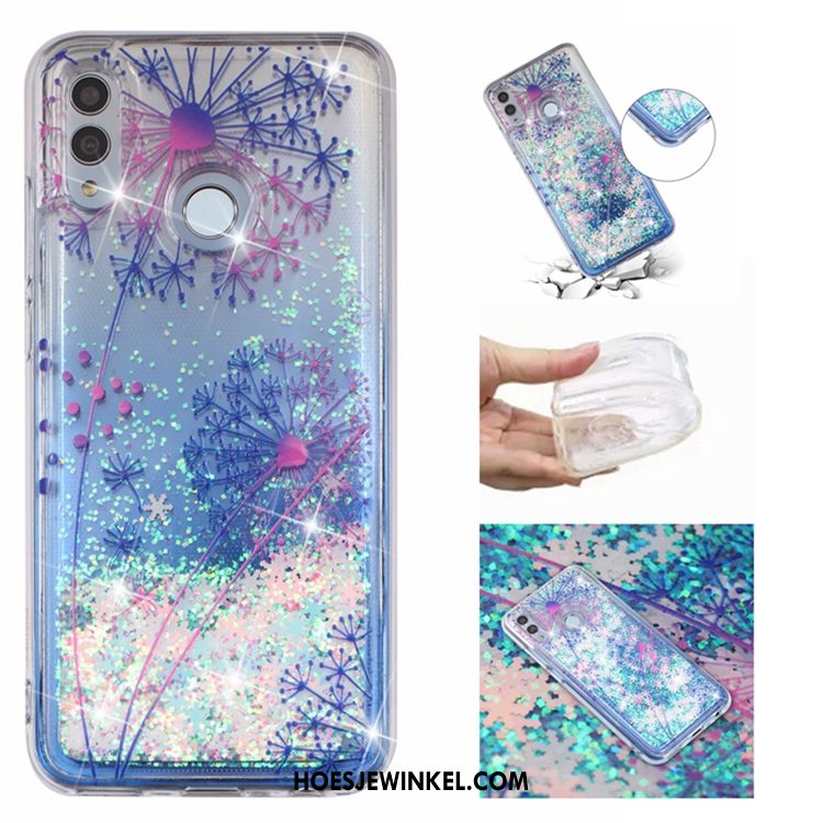 Huawei P Smart 2019 Hoesje Hoes Vloeistof Drijfzand, Huawei P Smart 2019 Hoesje Blauw Mobiele Telefoon