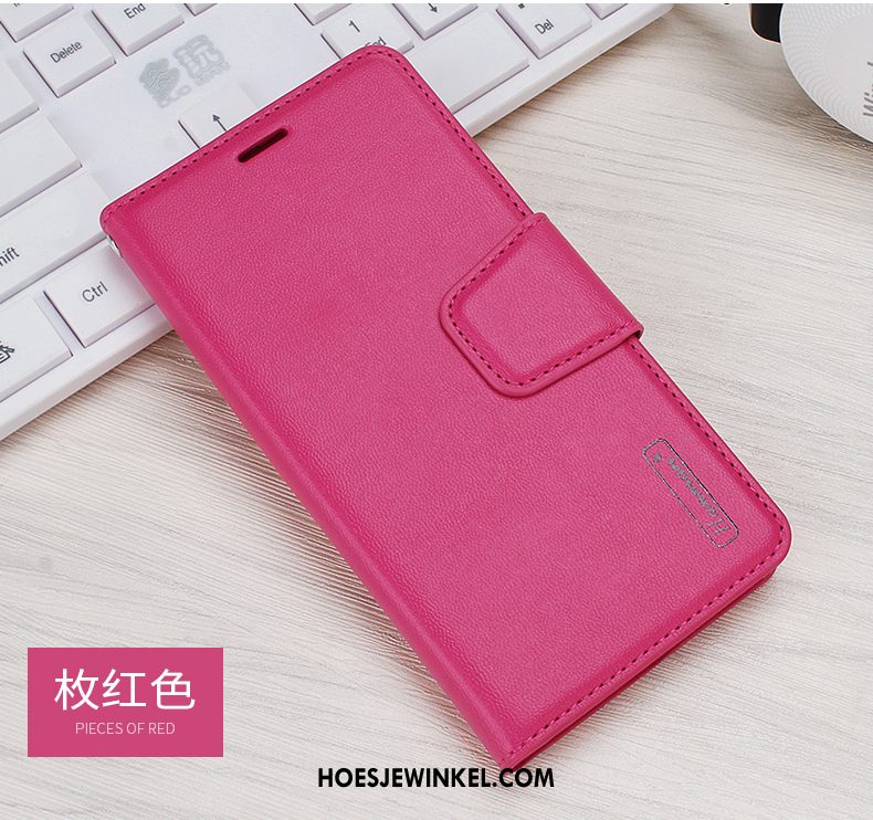 Huawei P Smart 2019 Hoesje Leren Etui Folio Rose Goud, Huawei P Smart 2019 Hoesje Kaart Mini