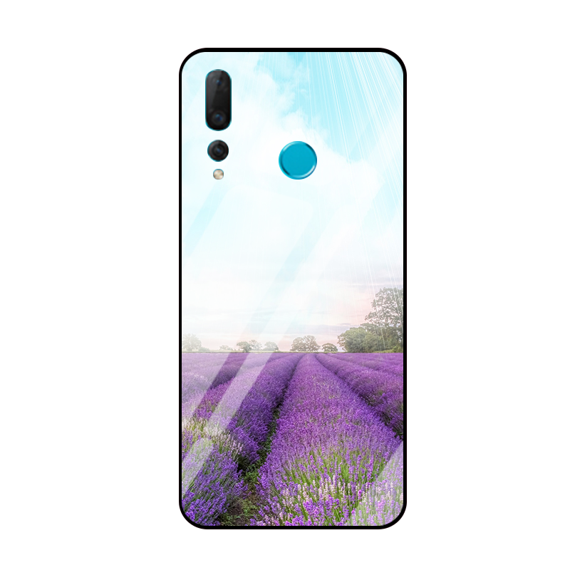 Huawei P Smart+ 2019 Hoesje Mobiele Telefoon Glas Anti-fall, Huawei P Smart+ 2019 Hoesje Purper Spiegel