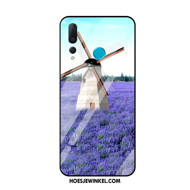 Huawei P Smart+ 2019 Hoesje Mobiele Telefoon Glas Anti-fall, Huawei P Smart+ 2019 Hoesje Purper Spiegel