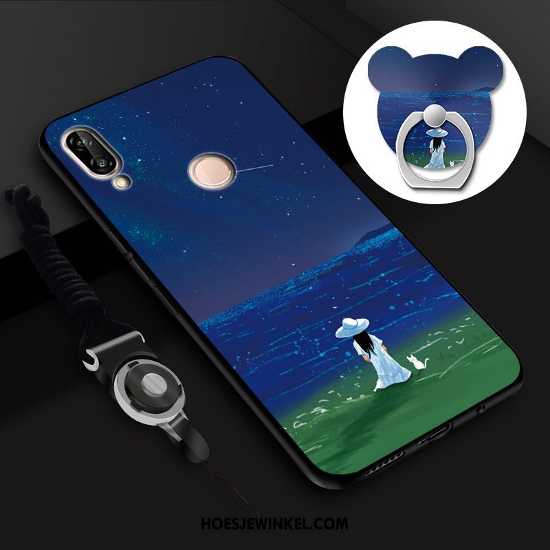 Huawei P Smart 2019 Hoesje Mobiele Telefoon Hanger Hoes, Huawei P Smart 2019 Hoesje Zacht Roze