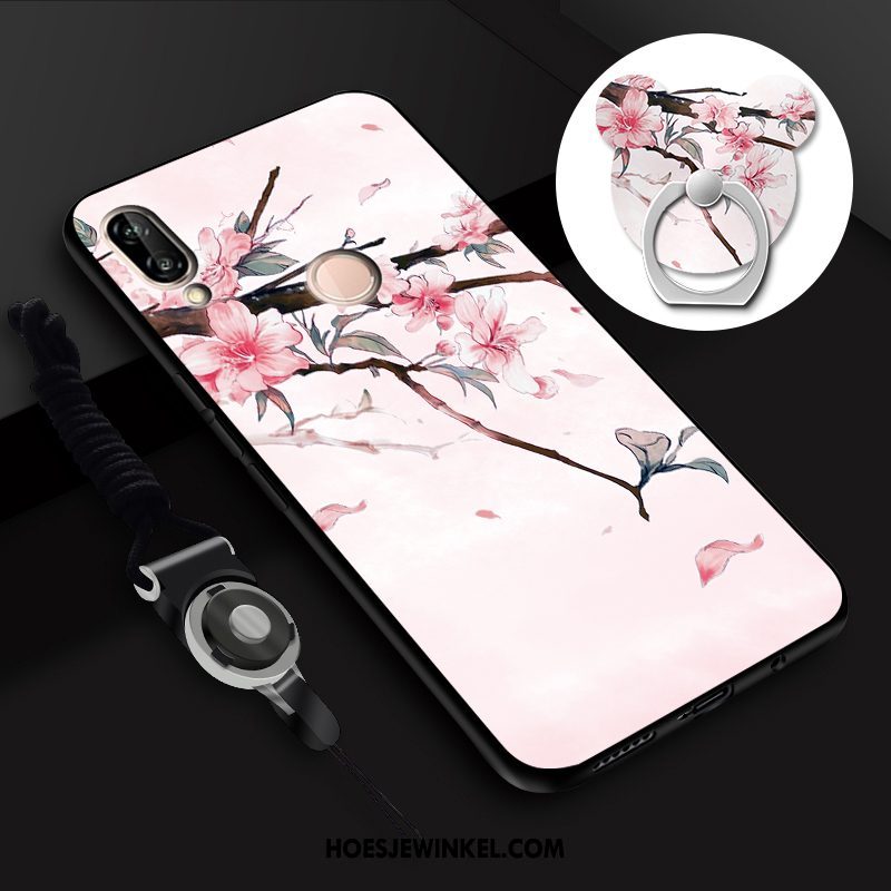 Huawei P Smart 2019 Hoesje Mobiele Telefoon Hanger Hoes, Huawei P Smart 2019 Hoesje Zacht Roze