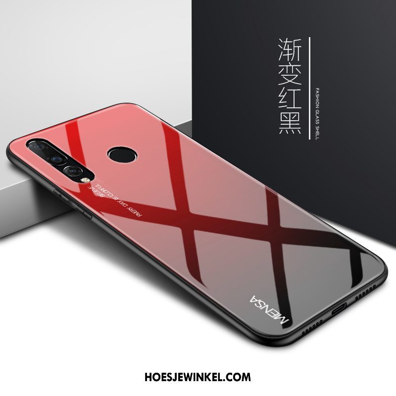 Huawei P Smart+ 2019 Hoesje Rat Blauw Eenvoudige, Huawei P Smart+ 2019 Hoesje Glas Trendy Merk