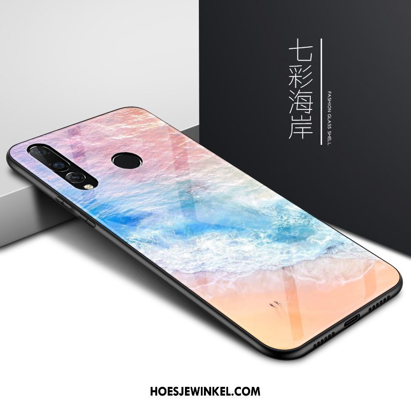 Huawei P Smart+ 2019 Hoesje Rat Blauw Eenvoudige, Huawei P Smart+ 2019 Hoesje Glas Trendy Merk