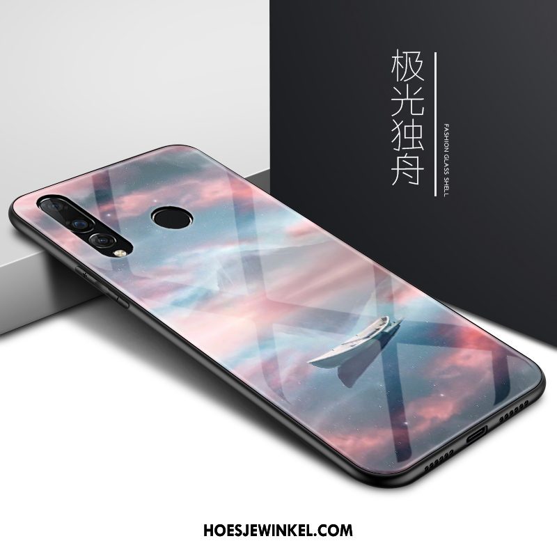 Huawei P Smart+ 2019 Hoesje Rat Blauw Eenvoudige, Huawei P Smart+ 2019 Hoesje Glas Trendy Merk