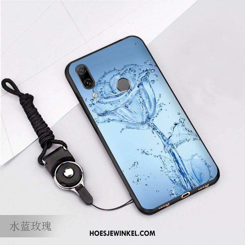 Huawei P Smart 2019 Hoesje Schrobben Spotprent Hanger, Huawei P Smart 2019 Hoesje Zacht Zwart