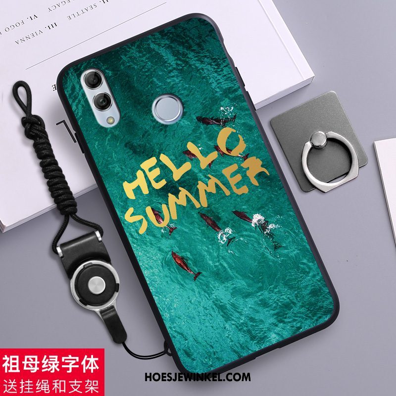 Huawei P Smart 2019 Hoesje Spotprent Luipaard Net Red, Huawei P Smart 2019 Hoesje Groen Scheppend