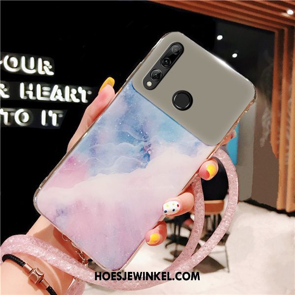 Huawei P Smart+ 2019 Hoesje Wit Anti-fall Licht, Huawei P Smart+ 2019 Hoesje Spiegel Hanger