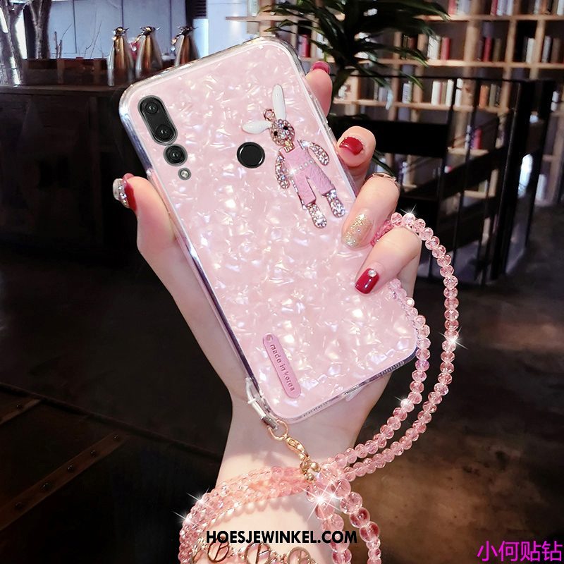 Huawei P Smart+ 2019 Hoesje Wit Trendy Merk Bescherming, Huawei P Smart+ 2019 Hoesje All Inclusive Strass