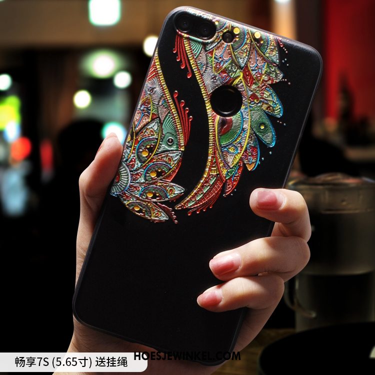 Huawei P Smart Hoesje Anti-fall Etnische Siliconen, Huawei P Smart Hoesje All Inclusive Mobiele Telefoon