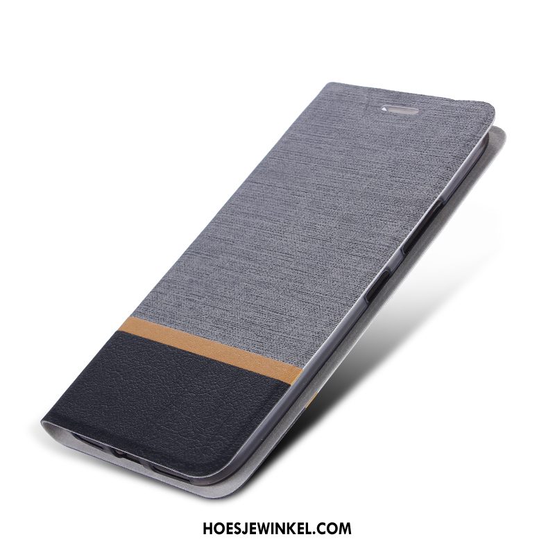 Huawei P Smart+ Hoesje Bescherming Mobiele Telefoon Leren Etui, Huawei P Smart+ Hoesje Hoes Grijs