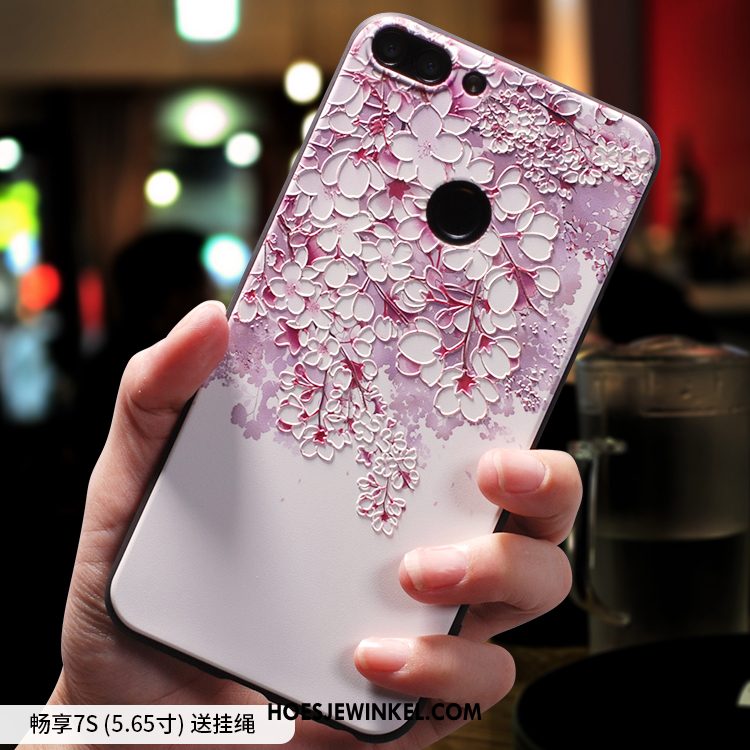 Huawei P Smart Hoesje Bescherming Zacht Purper, Huawei P Smart Hoesje Siliconen Mobiele Telefoon