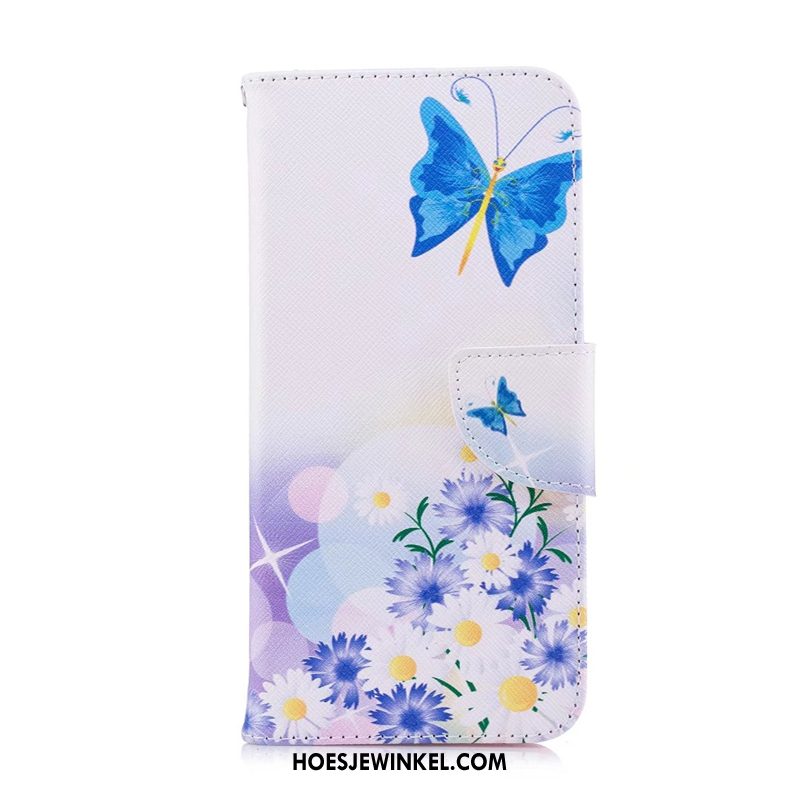 Huawei P Smart+ Hoesje Blauw Mobiele Telefoon Leren Etui, Huawei P Smart+ Hoesje Geschilderd Spotprent