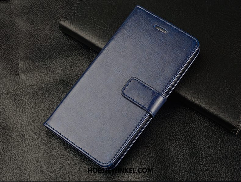 Huawei P Smart Hoesje Folio Blauw Zacht, Huawei P Smart Hoesje Scheppend Leren Etui