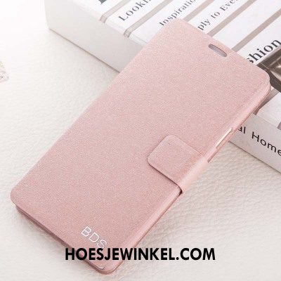 Huawei P Smart Hoesje Folio Leren Etui Roze, Huawei P Smart Hoesje Mobiele Telefoon Bescherming