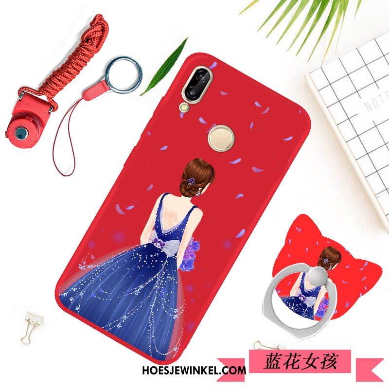 Huawei P Smart+ Hoesje Hanger Zacht Jeugd, Huawei P Smart+ Hoesje Eenvoudige Zwart