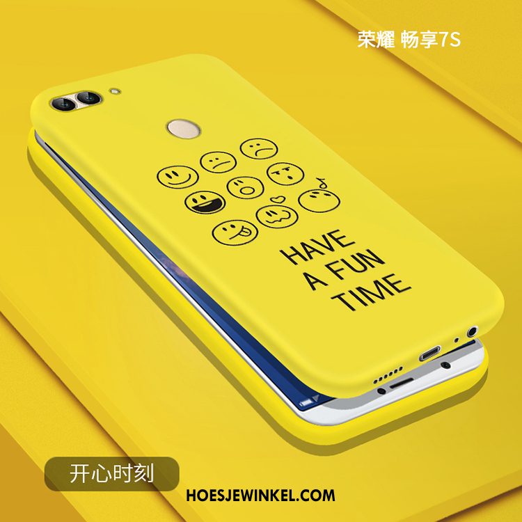 Huawei P Smart Hoesje Hoes Schrobben Mobiele Telefoon, Huawei P Smart Hoesje Geel Siliconen