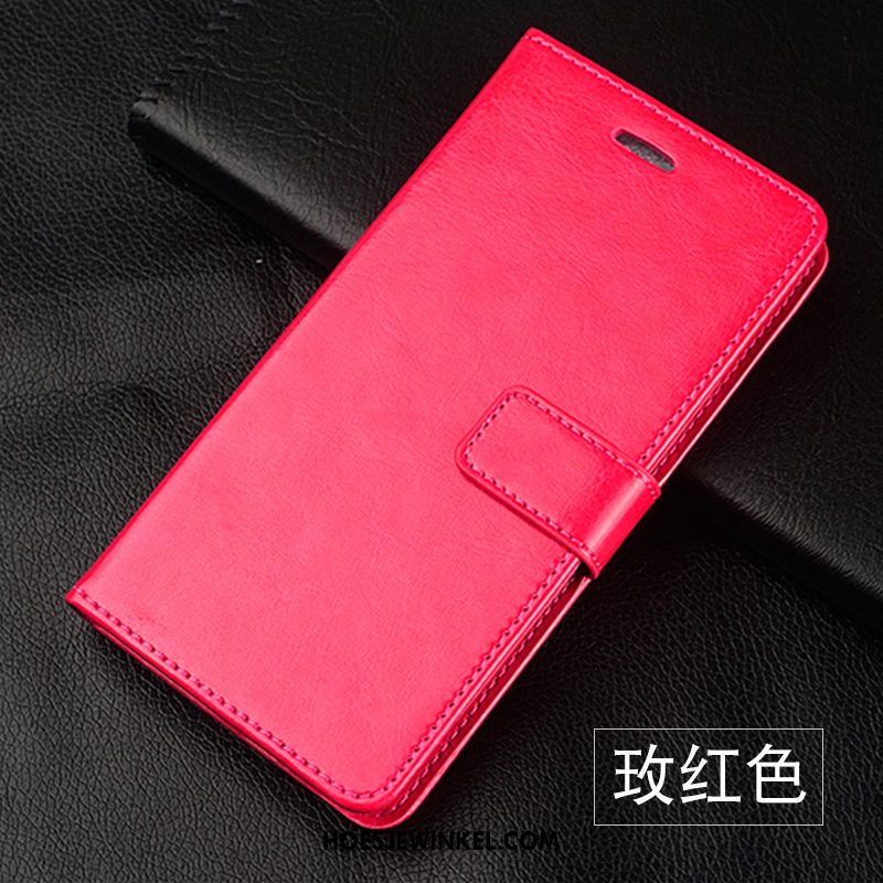 Huawei P Smart Hoesje Jeugd Rood Leer, Huawei P Smart Hoesje Bescherming Leren Etui