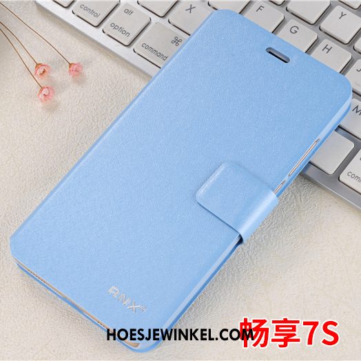 Huawei P Smart Hoesje Leren Etui Bescherming Mobiele Telefoon, Huawei P Smart Hoesje Blauw Clamshell