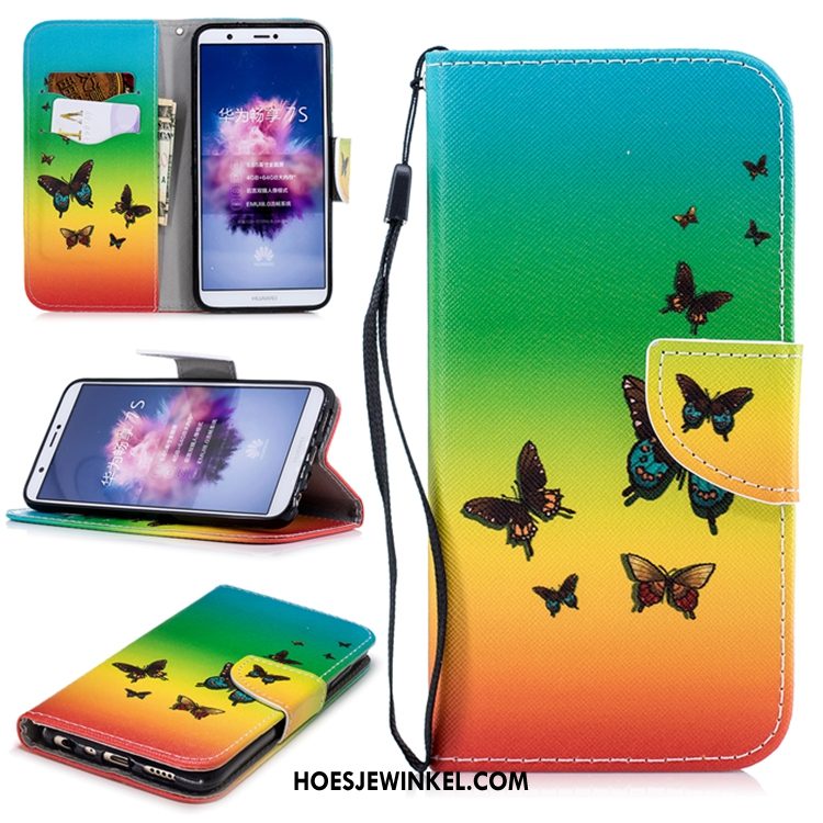 Huawei P Smart+ Hoesje Leren Etui Mobiele Telefoon Anti-fall, Huawei P Smart+ Hoesje Wit Folio